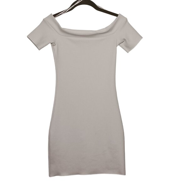 2 Zara Bodycon Dresses Size S Black Spaghetti Strap/White Off-the-Shoulder - Picture 10 of 16